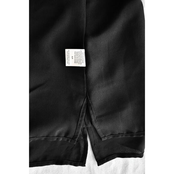A5 Auth CAMI Black Silk Cascade Down Buttons Long Sleeve One Shoulder Top Size S - Picture 4 of 4